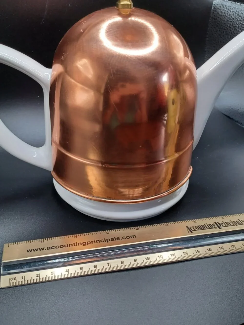 Vintage Copper Teapot Dome Insulating Warmer Baker Hart Stuart Porcelain Antique